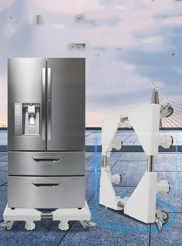 4 Feet Movable Base Stand Washing Machine Refrigerator Fridge Floor Stand Holder Multi-functional Storage Shelf